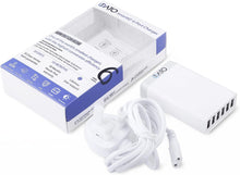 Load image into Gallery viewer, iATO 6 Port USB Charger 60W 12A Family Size Desktop Wall Charger. High Speed Rapid Fast Quick Charging Hub Station Power - White - iATO Awesome