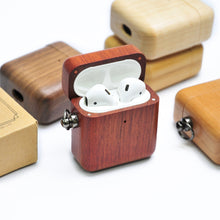 Load image into Gallery viewer, iATO AirPods Cases Collection – Handcrafted in Full Wood, Wood + Lanyard, Hybrid & Plastic-Back Designs - iATO Wooden Wonders