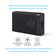 Load image into Gallery viewer, iATO 6 Port USB Charger 60W 12A Family Size Desktop Wall Charger. High Speed Rapid Fast Quick Charging Hub Station Power - Black - iATO Awesome