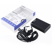 Load image into Gallery viewer, iATO 6 Port USB Charger 60W 12A Family Size Desktop Wall Charger. High Speed Rapid Fast Quick Charging Hub Station Power - Black - iATO Awesome