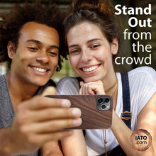 Load image into Gallery viewer, iPhone 11 Pro Case - Minimalistic Design - Walnut Wood - iATO Awesome
