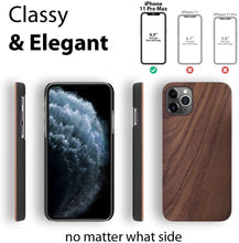 Load image into Gallery viewer, iPhone 11 Pro Case - Minimalistic Design - Walnut Wood - iATO Awesome