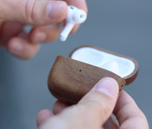 Load image into Gallery viewer, iATO AirPods Cases Collection – Handcrafted in Full Wood, Wood + Lanyard, Hybrid & Plastic-Back Designs - iATO Wooden Wonders