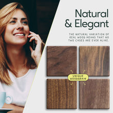Load image into Gallery viewer, Handcrafted wooden iPhone 15 Pro case. The natural variation of real wood means that no two cases are ever alike.
