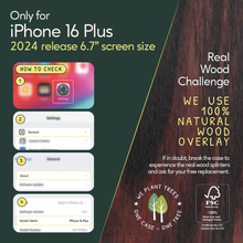 Load image into Gallery viewer, iPhone 16 Plus Case - MagSafe® Compatible - Ebony Wood - iATO Wooden Wonders