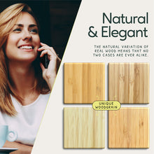 Load image into Gallery viewer, Handcrafted wooden iPhone 15 Pro Max case. The natural variation of real wood means that no two cases are ever alike.