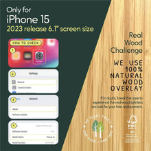 Load image into Gallery viewer, iPhone 15 - iATO Bamboo Wood Case - Protective Design. - iATO Awesome