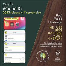 Load image into Gallery viewer, iPhone 15 - iATO Walnut Wood Case - Protective Design. - iATO Awesome