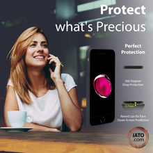 Load image into Gallery viewer, iPhone 8 Plus / 7 Plus - Bois de Rose Wood & Black Saffiano Leather - iATO Awesome