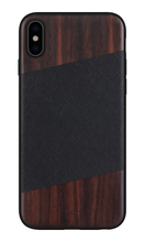 Load image into Gallery viewer, iPhone Xs Max - Bois de Rose Wood & Black Saffiano Leather - iATO Awesome