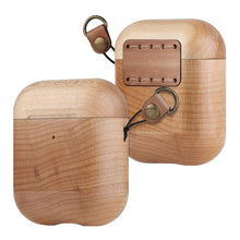 Load image into Gallery viewer, iATO AirPods Cases Collection – Handcrafted in Full Wood, Wood + Lanyard, Hybrid & Plastic-Back Designs - iATO Wooden Wonders