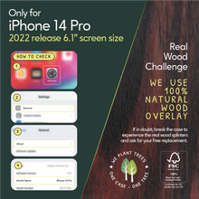 Load image into Gallery viewer, iPhone 14 Pro eco-friendly case. We use real natural wood overlay.