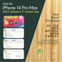 Load image into Gallery viewer, iPhone 14 Pro Max eco-friendly case. We use real natural wood overlay.