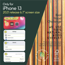 Load image into Gallery viewer, iPhone 13 eco-friendly case. We use real natural wood overlay.