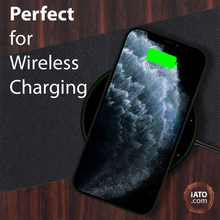 Load image into Gallery viewer, iPhone 11 Pro Max - iATO Bois de Rose Wood & Black Saffiano Leather Case - Protective Design. - iATO Awesome