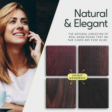 Load image into Gallery viewer, Handcrafted wooden iPhone 14 case. The natural variation of real wood means that no two cases are ever alike.