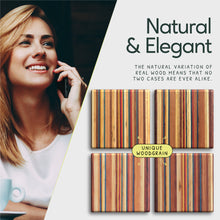 Load image into Gallery viewer, Handcrafted wooden iPhone 14 case. The natural variation of real wood means that no two cases are ever alike.