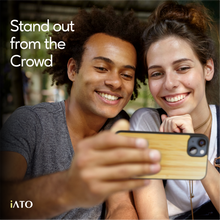 Load image into Gallery viewer, iPhone 14 - iATO Bamboo Wood Case - Protective Design. - iATO Awesome