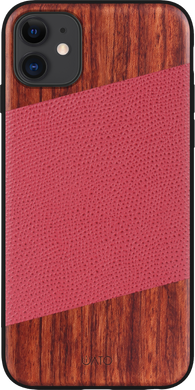 iATO iPhone 11 Rosewood & Red Lizard Pattern Leather - Protective Design. - iATO Awesome