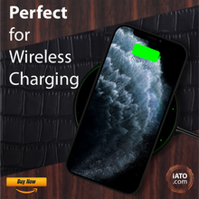 Load image into Gallery viewer, iPhone 11 Pro - iATO Bois de Rosewood & Black Croco Leather Case - Protective Design. - iATO Awesome