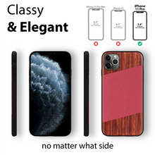 Load image into Gallery viewer, iPhone 11 Pro - iATO Rose Wood & Red Lizard Pattern Leather Case - Protective Design. - iATO Awesome