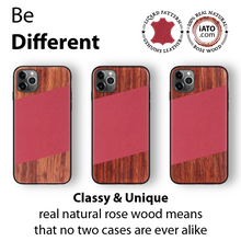 Load image into Gallery viewer, iPhone 11 Pro - iATO Rose Wood & Red Lizard Pattern Leather Case - Protective Design. - iATO Awesome