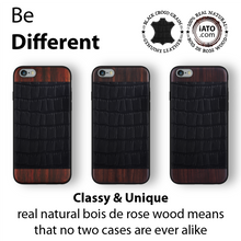 Load image into Gallery viewer, iPhone 6s/6 - iATO Bois de Rosewood & Black Croco Leather Case - Protective Design. - iATO Awesome