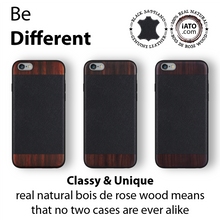 Load image into Gallery viewer, iPhone 6s/6 Case. Real Bois de Rosewood & Black Saffiano Leather. - iATO Awesome Accessories