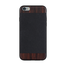 Load image into Gallery viewer, iPhone 6s/6 - iATO Bois de Rosewood & Black Saffiano Leather Case - Protective Design. - iATO Awesome