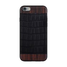 Load image into Gallery viewer, iPhone 6s/6 - iATO Bois de Rosewood & Black Croco Leather Case - Protective Design. - iATO Awesome