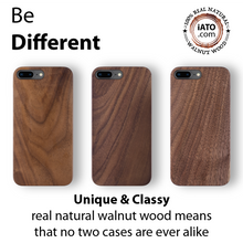 Load image into Gallery viewer, iPhone 8 Plus / 7 Plus Case. Real Natural Walnut Wood. Minimalistic Design. - iATO Awesome Accessories
