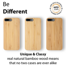 Load image into Gallery viewer, iPhone 8 Plus / 7 Plus Case. Real Natural Bamboo Wood. Minimalistic Design. - iATO Awesome Accessories