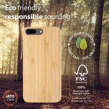 Load image into Gallery viewer, iPhone 8 Plus / 7 Plus Case. Real Natural Bamboo Wood. Minimalistic Design. - iATO Awesome Accessories