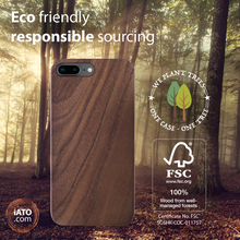 Load image into Gallery viewer, iPhone 8 Plus / 7 Plus Case. Real Natural Walnut Wood. Minimalistic Design. - iATO Awesome Accessories