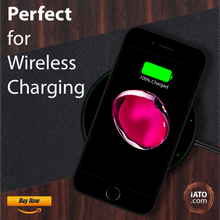 Load image into Gallery viewer, iPhone 8 Plus / 7 Plus Case. Real Bois de Rosewood & Black Saffiano Leather. - iATO Awesome Accessories