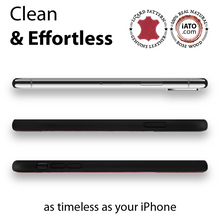 Load image into Gallery viewer, iPhone Xs Max Case. Real Rosewood & Red Lizard Pattern Genuine Leather. - iATO Awesome Accessories