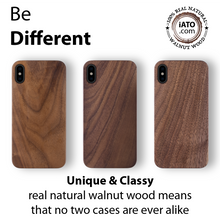 Load image into Gallery viewer, iPhone Xs Max Case. Real Natural Walnut Wood. Minimalistic Design. - iATO Awesome Accessories