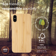 Load image into Gallery viewer, iPhone Xs/X Case. Real Natural Bamboo Wood. Minimalistic Design. - iATO Awesome Accessories