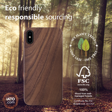Load image into Gallery viewer, iPhone Xs/X Case. Real Natural Walnut Wood. Minimalistic Design. - iATO Awesome Accessories