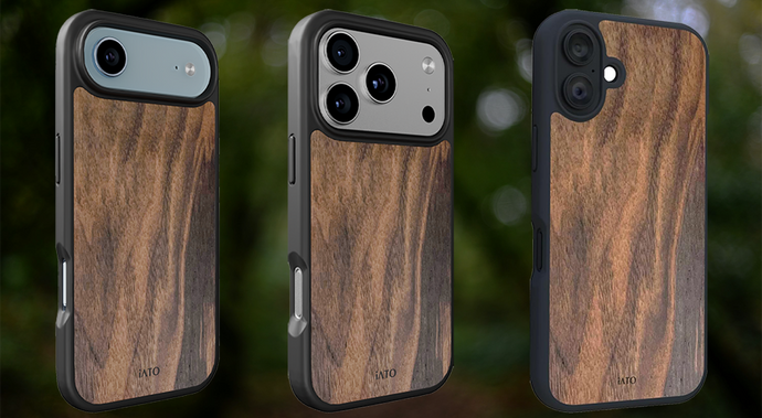 iATO Walnut Wood Case for iPhone 17 Series and iPhone Air