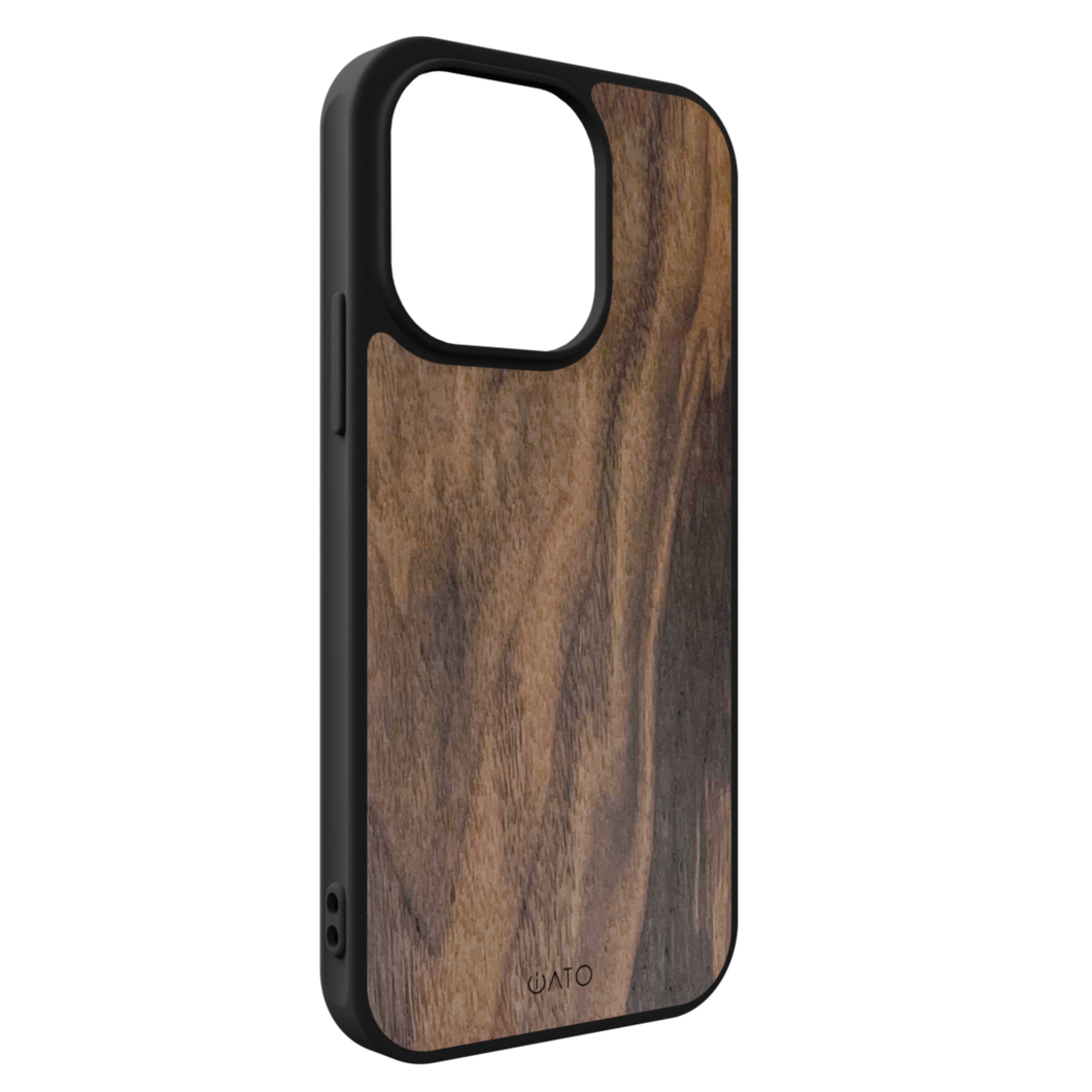 iPhone 15 Pro Max - iATO Walnut Wood Case - Protective Design. - iATO Awesome