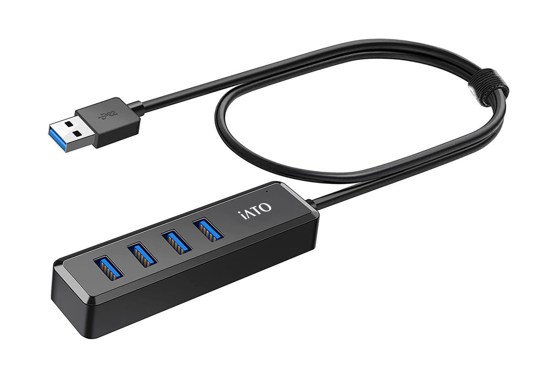 iATO USB Hub. 4-Port USB Splitter/Expander Compatible with Laptop, Flash Drive, HDD, Xbox, PS4, Printer - iATO Awesome