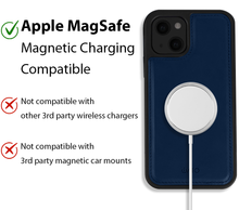 Load image into Gallery viewer, iPhone 13 Case - MagSafe® Compatible - Blue PU Leather Detachable Wallet - iATO Awesome
