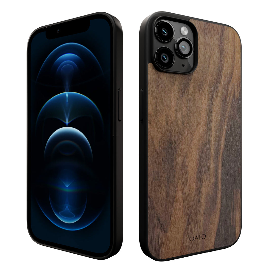 iPhone 12 Pro Max - iATO Walnut Wood Case - Protective Design. - iATO Awesome
