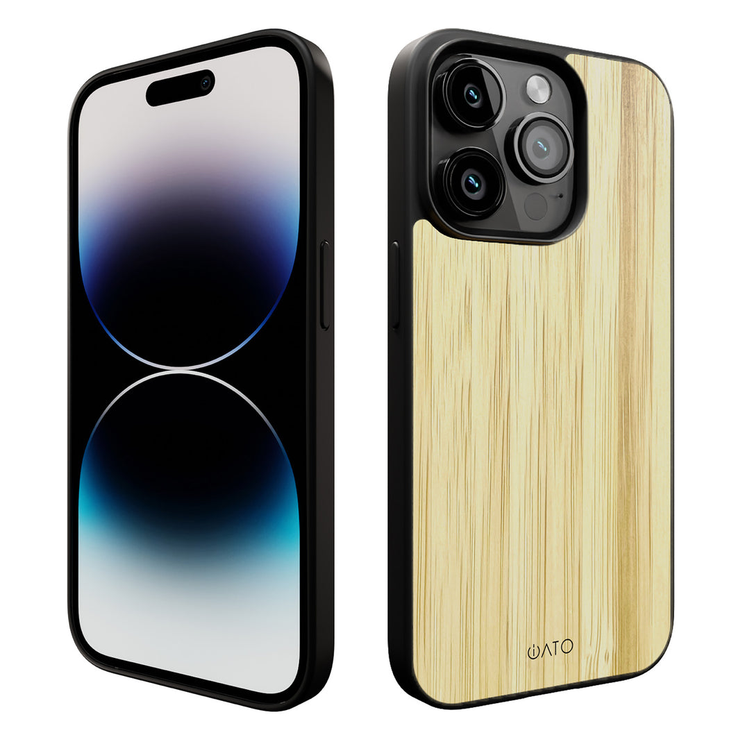 iPhone 14 Pro Max - iATO Bamboo Wood Case - Protective Design. - iATO Awesome