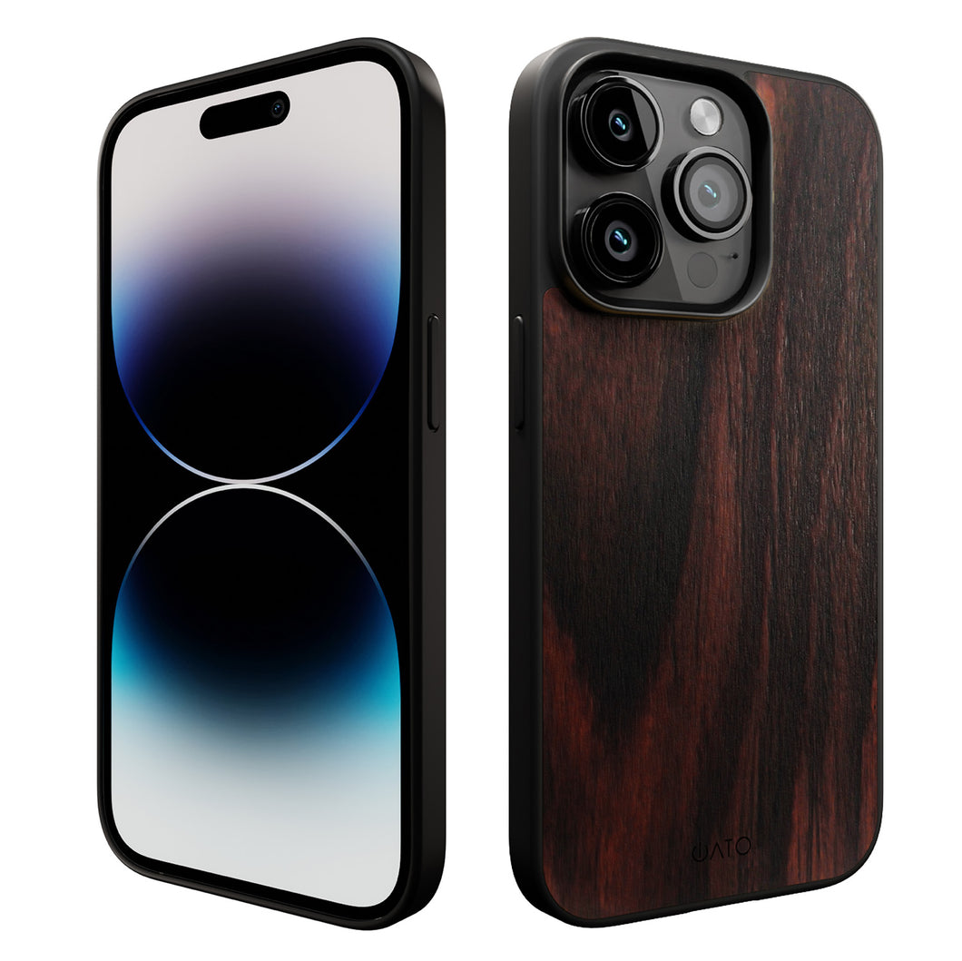 iPhone 14 Pro - iATO Ebony Wood Case - Protective Design. - iATO Awesome