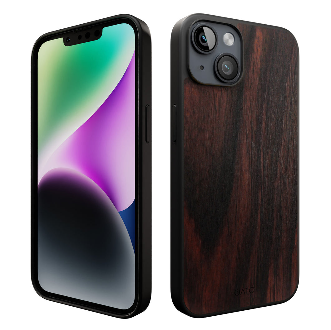 iPhone 14 Plus - iATO Ebony Wood Case - Protective Design. - iATO Awesome