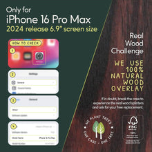 Load image into Gallery viewer, iPhone 16 Pro Max Case - MagSafe® Compatible - Ebony Wood - iATO Wooden Wonders
