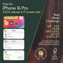 Load image into Gallery viewer, iPhone 16 Pro Case - MagSafe® Compatible - Ebony Wood - iATO Wooden Wonders
