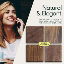 Load image into Gallery viewer, Handcrafted wooden iPhone 16 case. The natural variation of real wood means that no two cases are ever alike.
